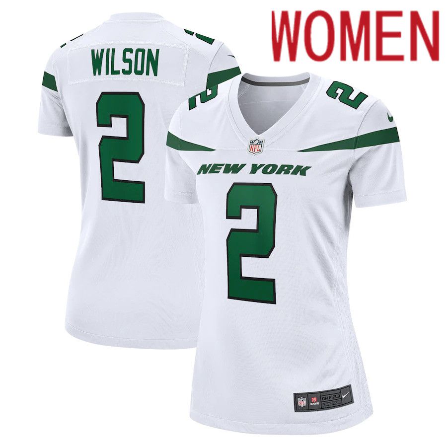 Women New York Jets #2 Zach Wilson Nike White Alternate 2021 Draft First Round Pick Game NFL Jersey->women nfl jersey->Women Jersey